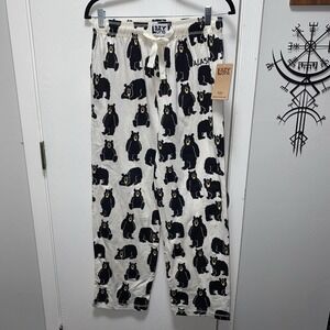 Lazy One Nwt Black Bear Papa Bear Pajama Pants Small Alaska